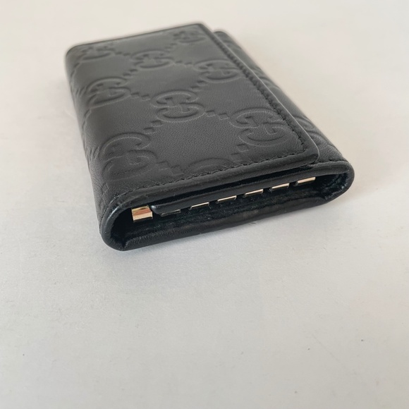 Gucci GG Guccisima Key Case 6 Key Holder Black Leather - Picture 8 of 13